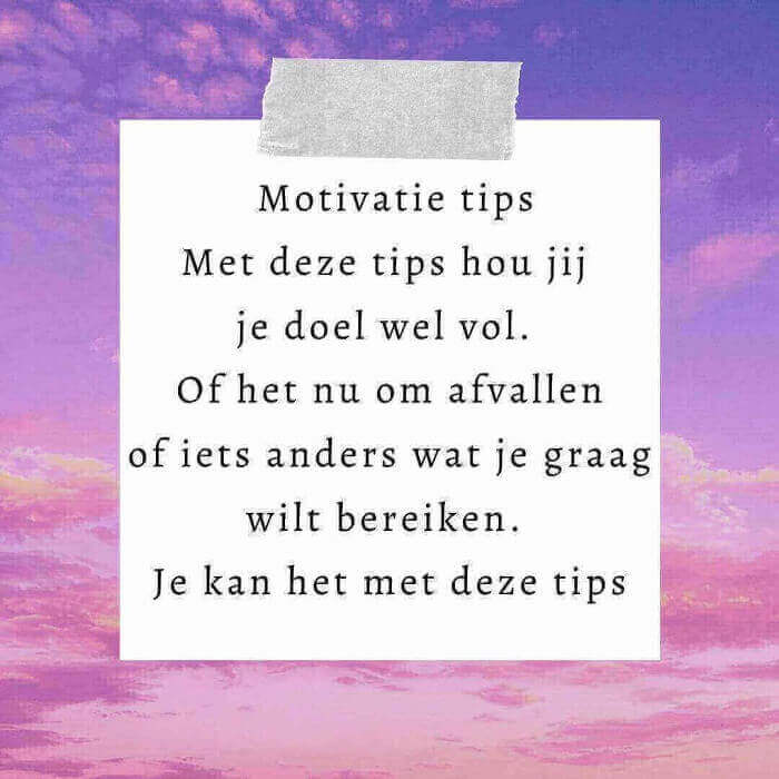 motivatie tips